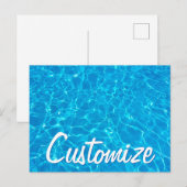 Koel Blauwe Zwemmen Pool Swim Party Custom Briefkaart (Voorkant / Achterkant)