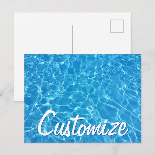 Koel Blauwe Zwemmen Pool Swim Party Custom Briefkaart (Voorkant / Achterkant)