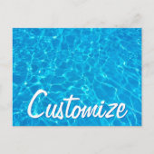 Koel Blauwe Zwemmen Pool Swim Party Custom Briefkaart (Voorkant)
