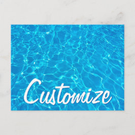 Koel Blauwe Zwemmen Pool Swim Party Custom Briefkaart