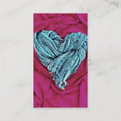 Koel Blauwgroen blauw hart op warmroze verbinding  Visitekaartje (Achterkant)