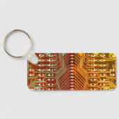 Koel Blauwgroen geel Uniek Retro Steampunk Monogra Sleutelhanger (Achterkant)