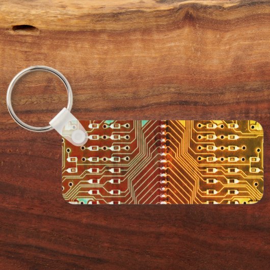 Koel Blauwgroen geel Uniek Retro Steampunk Monogra Sleutelhanger (Achterkant)