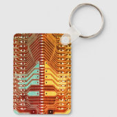 Koel Blauwgroen geel Uniek Retro Steampunk Monogra Sleutelhanger (Achterkant)