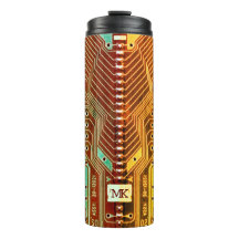 Koel Blauwgroen geel Uniek Retro Steampunk Monogra