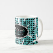 Koel Blauwgroen Glam - Aangepaste haarkloon en Mok (Voorkant rechts)