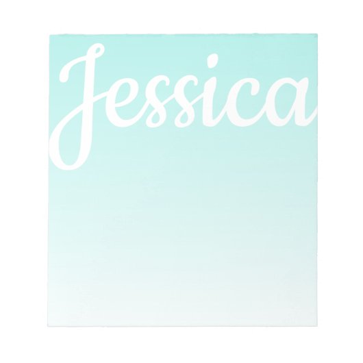 Koel  Blauwgroen Gradiënt Ombre Uw Manuscript Notitieblok (Voorkant)