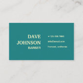 Koel Blauwgroen Retro  Barberwinkel Visitekaartje (Achterkant)