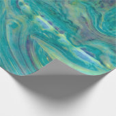 Koel Blauwgroen schilderpatroon Cadeaupapier (Hoek)