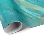 Koel Blauwgroen schilderpatroon Cadeaupapier (Rol Hoek)