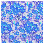 Koel bloemendesign blauw stof (Close Up)