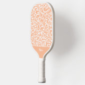 Koel bloemmotief Elegante perzik Monogram naam Chi Pickleball Paddle (Links)