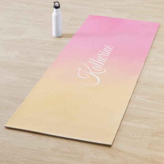 Koel Blush Roze Geel Gradiënt Design Yogamat (In situ)