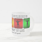 Koel bodybuilding Het is een manier van leven Matglas Koffiemok (Voorkant rechts)