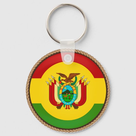 Koel Bolivia Vlag zegel Sleutelhanger (Voorkant)