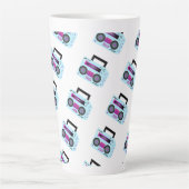 Koel Boombox Hip Hop Kunst Latte Mok (Voorkant)