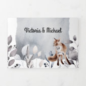 Koel bos-houten bruiloft drieluik uitnodiging (Cover)