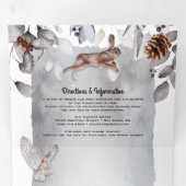 Koel bos-huwelijk in het woud drieluik uitnodiging (Binnenzijde eerst)