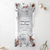 Koel bos-huwelijk in het woud drieluik uitnodiging (Binnen)