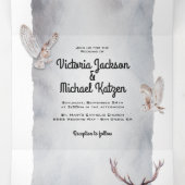 Koel bos-huwelijk in het woud drieluik uitnodiging (Binnenkant midden)