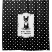 Koel Boston Terrier met zonnebril (zwart) Douchegordijn (Voorkant)