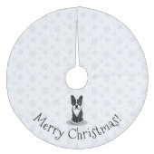 Koel Boston Terrier met zonnebril (zwart) Fleece Kerstboom Rok (Voorkant)