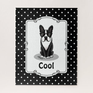 Koel Boston Terrier met zonnebril (zwart) Legpuzzel
