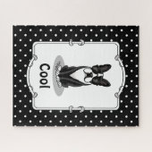 Koel Boston Terrier met zonnebril (zwart) Legpuzzel (Horizontaal)