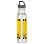 Koel Bouwvoertuig Aangepast geel Kind Waterfles (Achterkant)