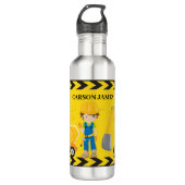 Koel Bouwvoertuig Aangepast geel Kind Waterfles (Voorkant)