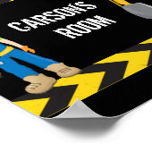 Koel Bouwvoertuig Aangepast Kinder Kamer Zwart Poster (Hoek)