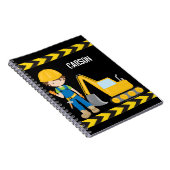 Koel bouwwagenjongen - Aangepaste Kinderen Notitieboek (Rechterzijde)