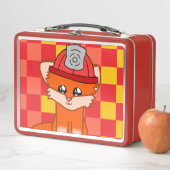 Koel brandweer- en vos-thema lunchbox (In situ)