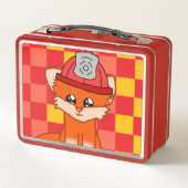 Koel brandweer- en vos-thema lunchbox (Achterkant)