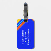Koel Bright Blauw bagage Modern Bagagelabel (Achterkant verticaal)