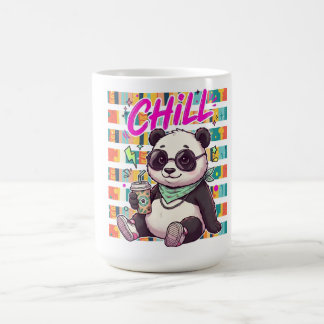 Koel brillenglazige pandabeer T-shirt met zomergra Koffiemok