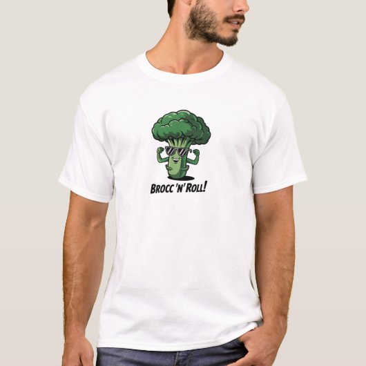 Koel Brocc 'n' Roll Broccoli Design T-shirt (Voorkant)