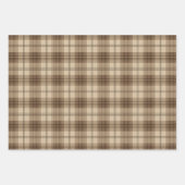 Koel bruin betegeld plaid patroon inpakpapier vel (Voorkant)