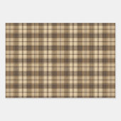 Koel bruin betegeld plaid patroon inpakpapier vel (Voorkant 2)