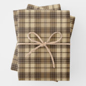 Koel bruin betegeld plaid patroon inpakpapier vel (In situ)