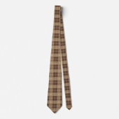 Koel bruin betegeld plaid patroon stropdas (Voorkant)