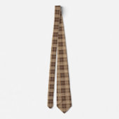 Koel bruin betegeld plaid patroon stropdas (Achterkant)