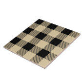 Koel bruin buffel geruite tegelpatroon tegeltje (Zijkant)