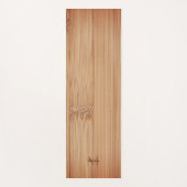Koel bruin gebrande bamboe houtprint Monogram Yogamat (Voorkant)