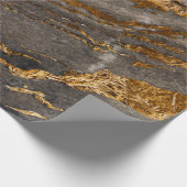 Koel Bruin Goud Marmer Textuur Cadeaupapier (Hoek)