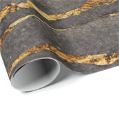 Koel Bruin Goud Marmer Textuur Cadeaupapier (Rol Hoek)