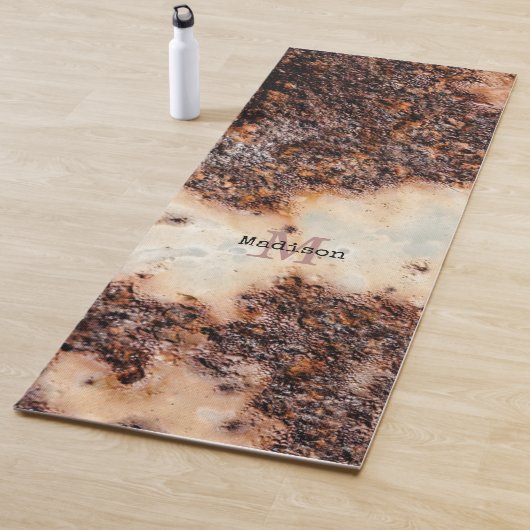 Koel bruin roestig metalen textuur Aangepaste mono Yogamat (In situ)