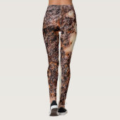 Koel bruin roestig metalen textuur Aangepaste naam Leggings (Achterkant)