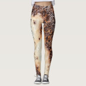 Koel bruin roestig metalen textuur Aangepaste naam Leggings (Voorkant)