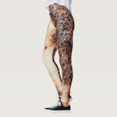 Koel bruin roestig metalen textuur Aangepaste naam Leggings (Links)